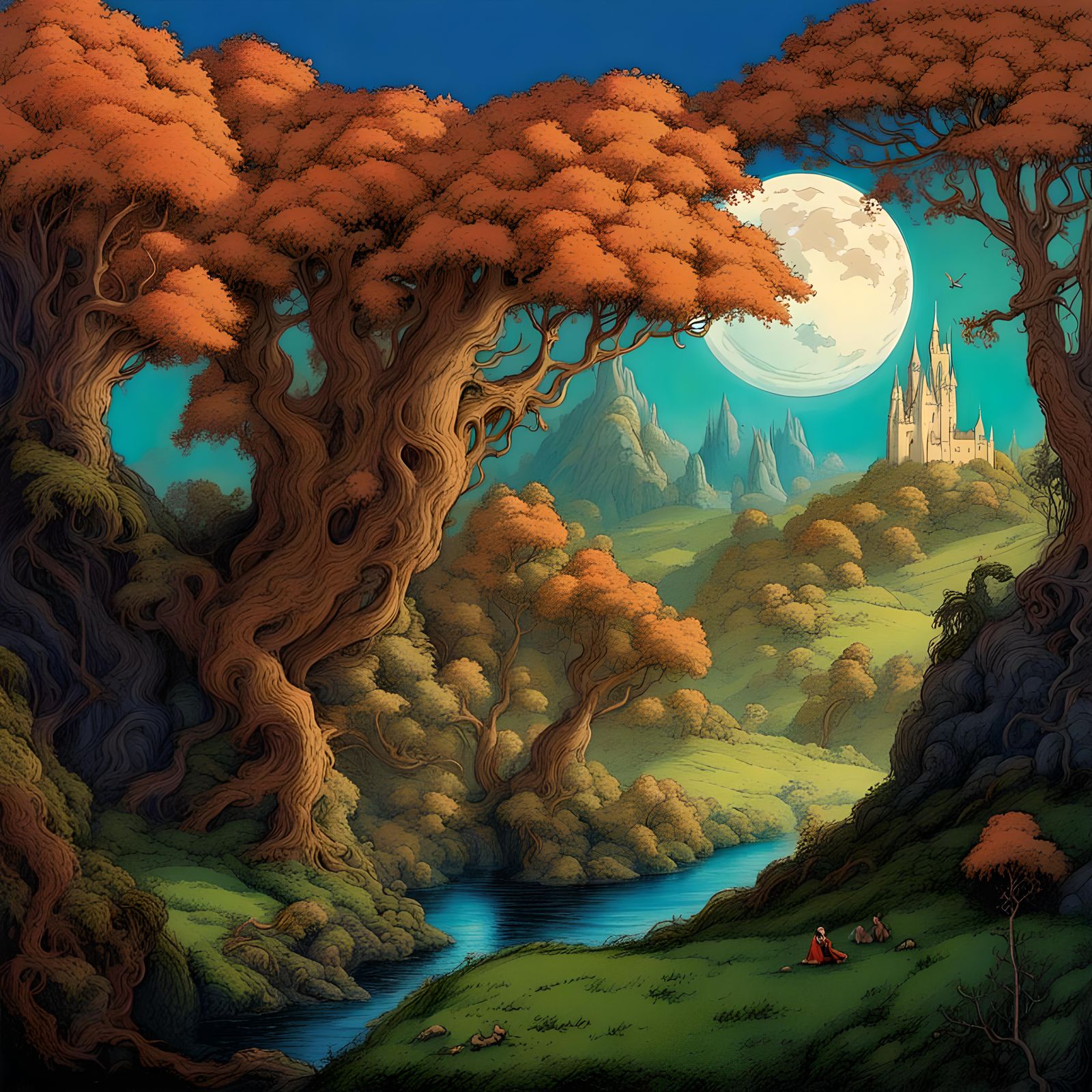 fairy tale landscape, by Andrew Lang