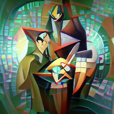The Matrix in Abstract Cubism Style