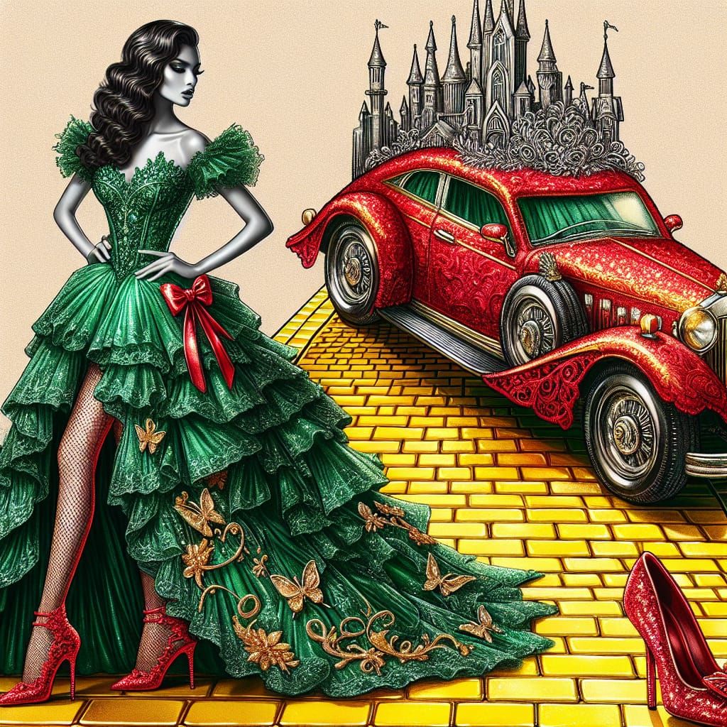 Fantasy Car Inspired by Ruby Slippers on Runway