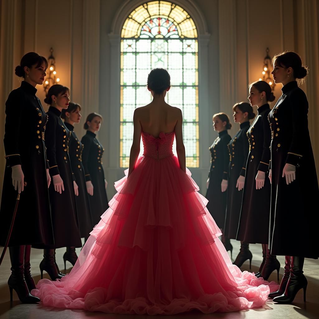 Sissy Rising Surrounded by Military Ladies