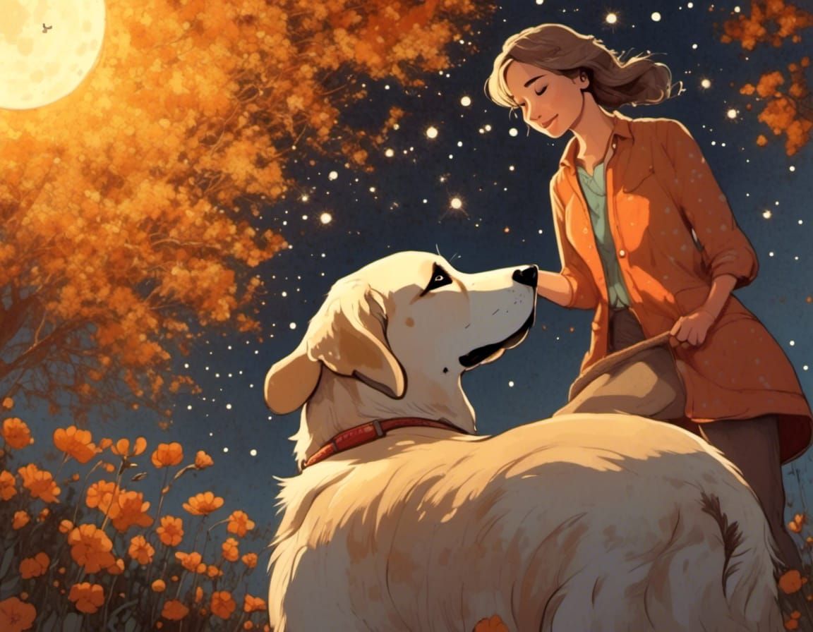 Farmer and Anatolian Shepherd Gaze at Stars