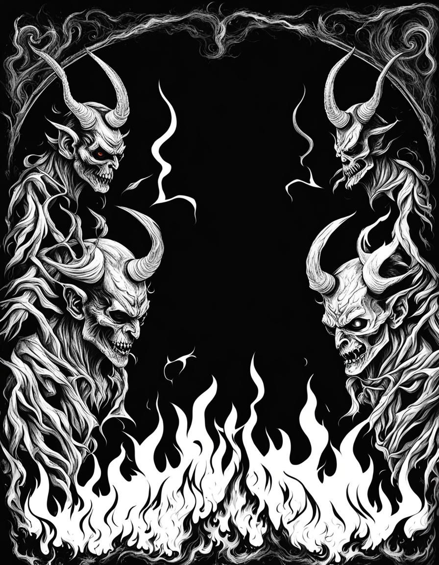 Demonic Figure of the Dark Age in Black and White