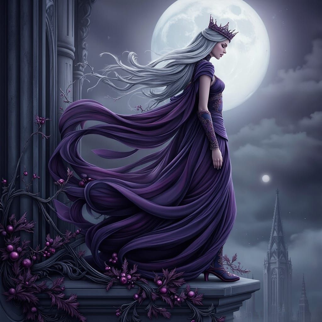 Norse Goddess in Gothic Horror Style