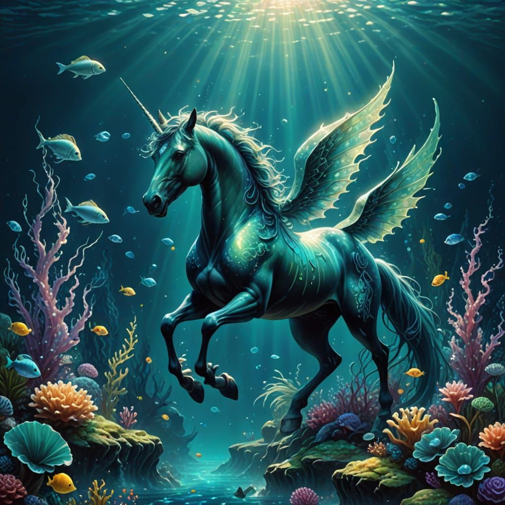 Ethereal Sea Creature in Underwater Fantasy World