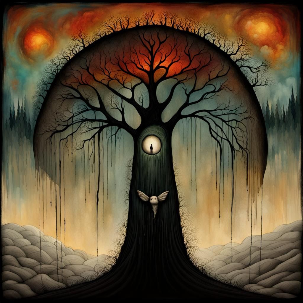 Surreal Image of Despair and Sorrow