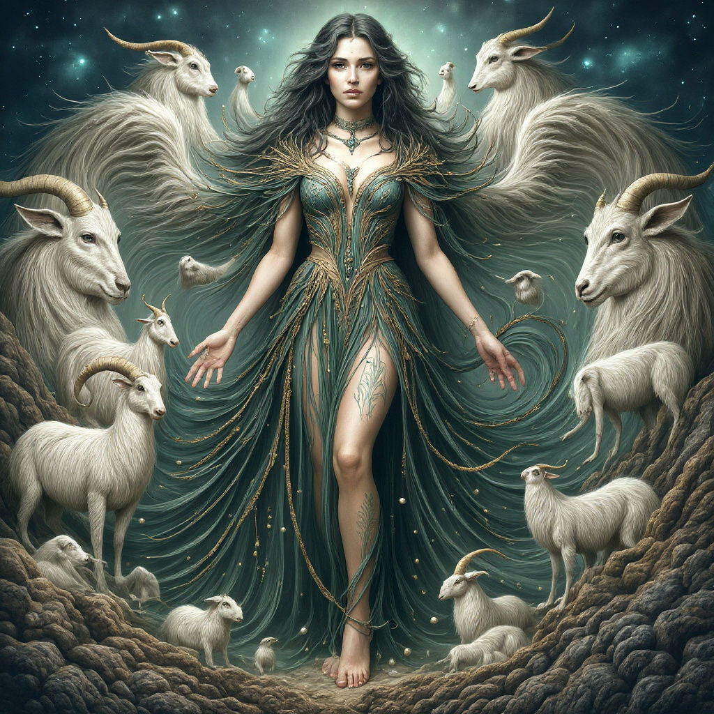 Capricorn Goddess in Fantasy Art Style