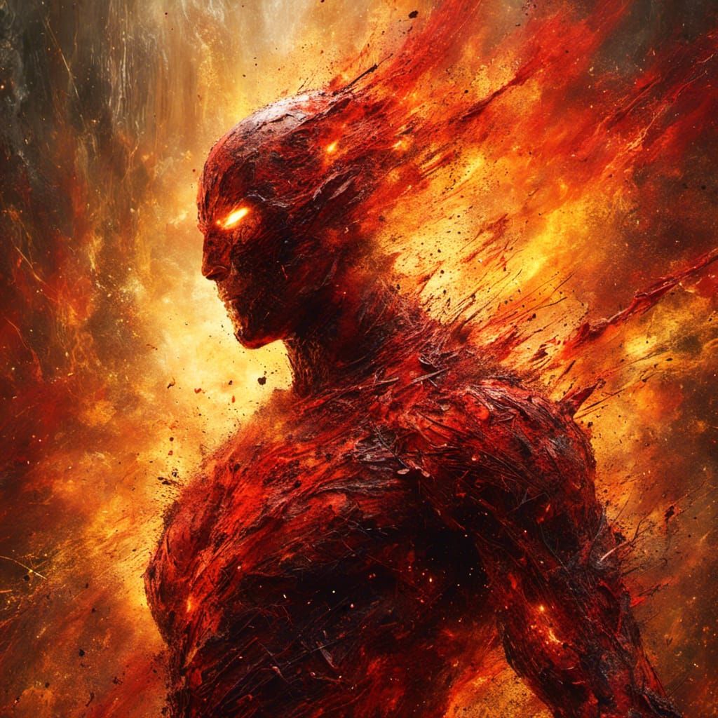 Superhero Disintegrating into Energy Beam in Fantasy Setting