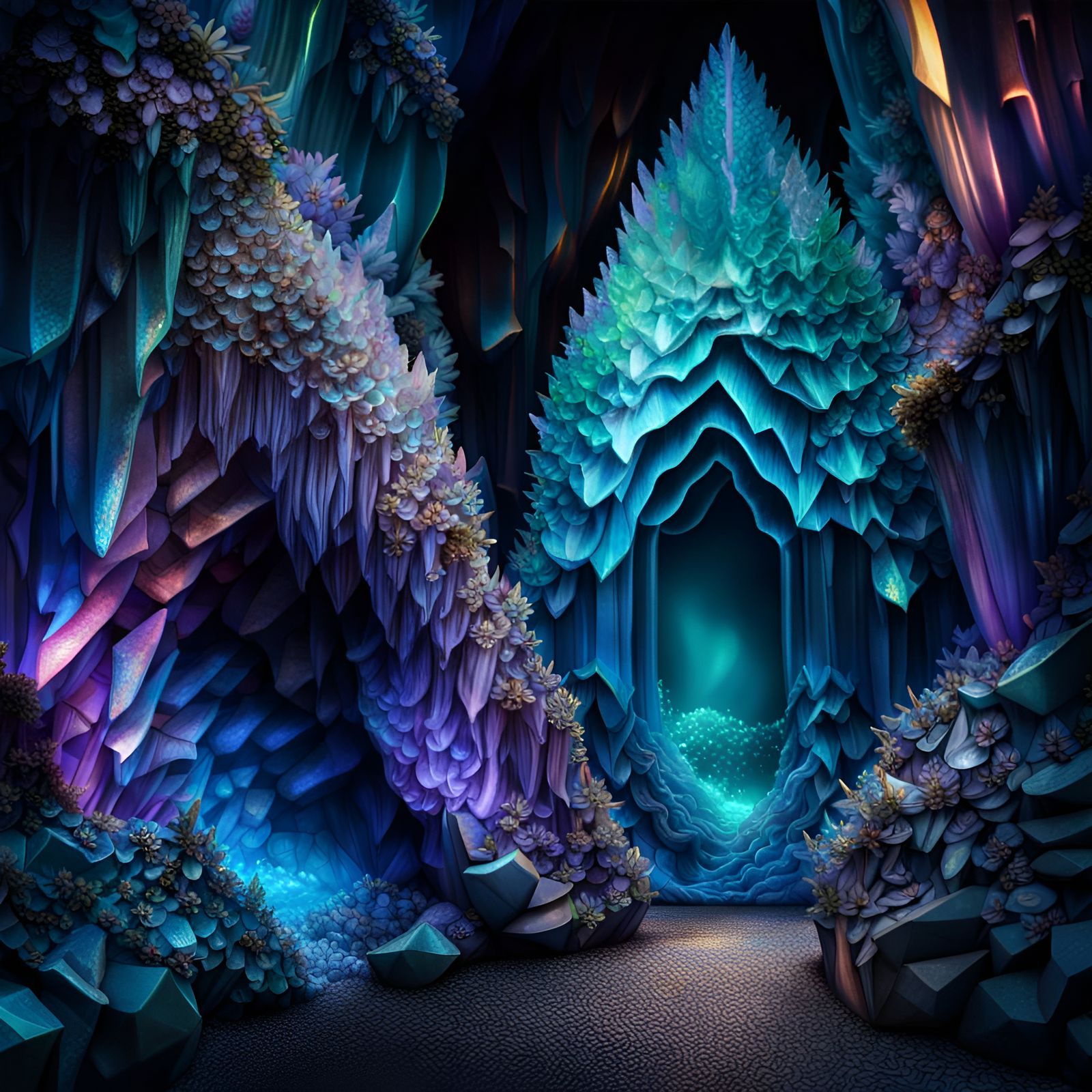 Spectacular Iridescent Crystal Grotto in HDR