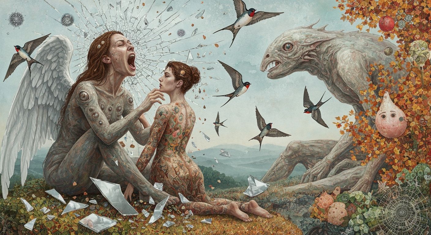 Angel of Memories Screaming Amidst Shattered Mirrors