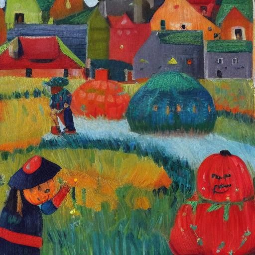 Expressionist Football Game with Animated Gourds