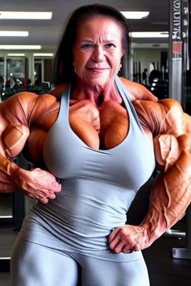 Muscular Bodybuilder Grandma with Ripped Physique