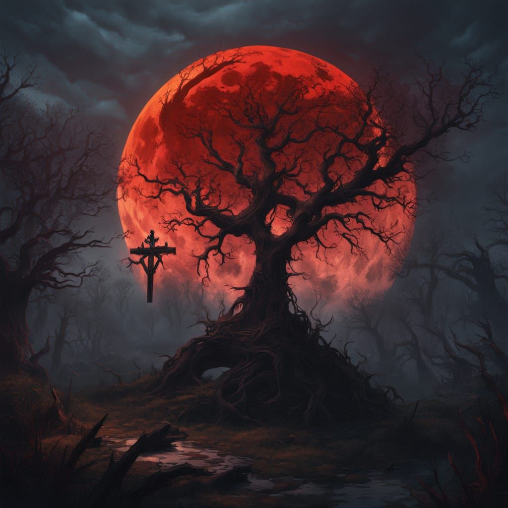 Vampire Hunter Silhouette in Dark Fantasy Art