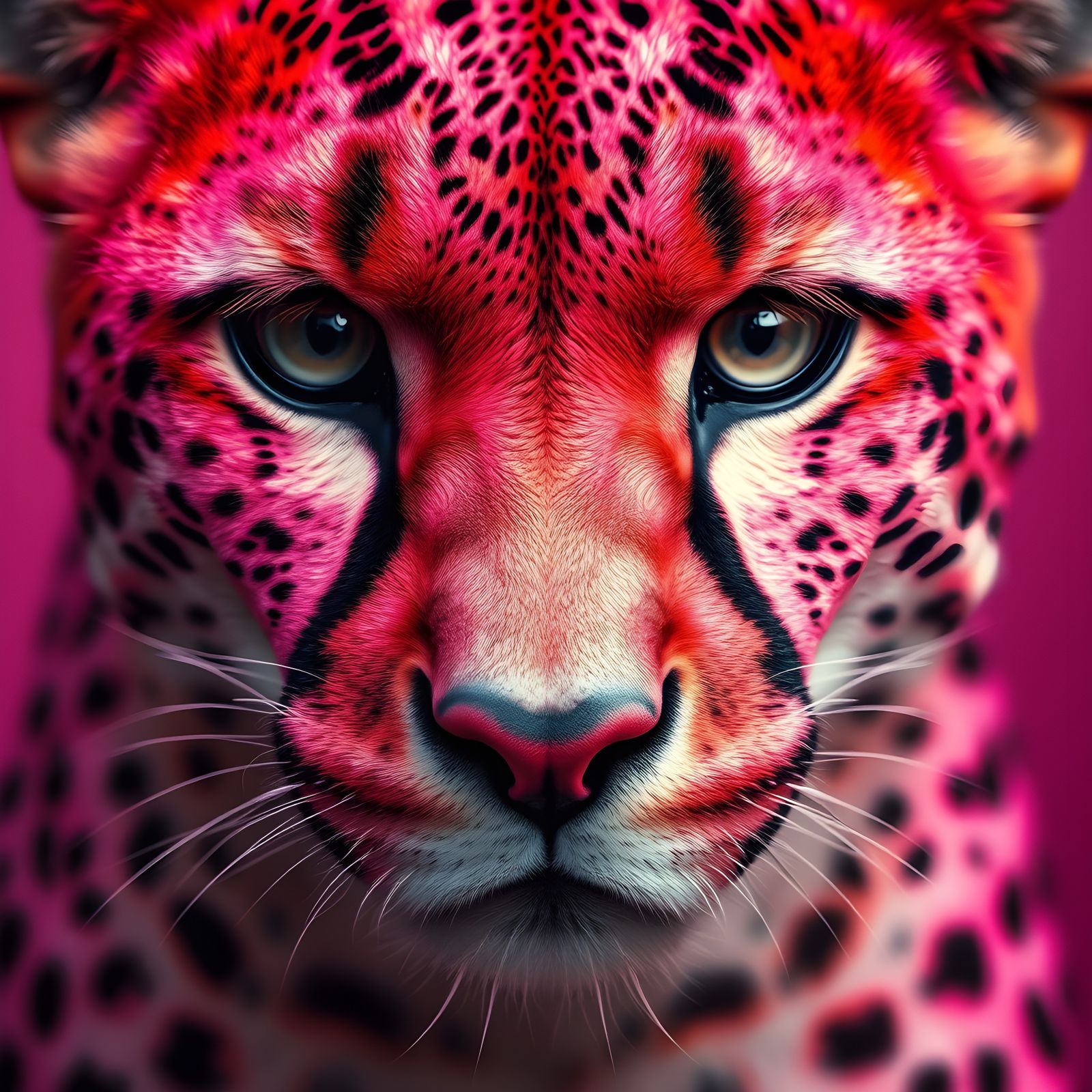 Pink Cheetah Close-Up with Detailed Prints