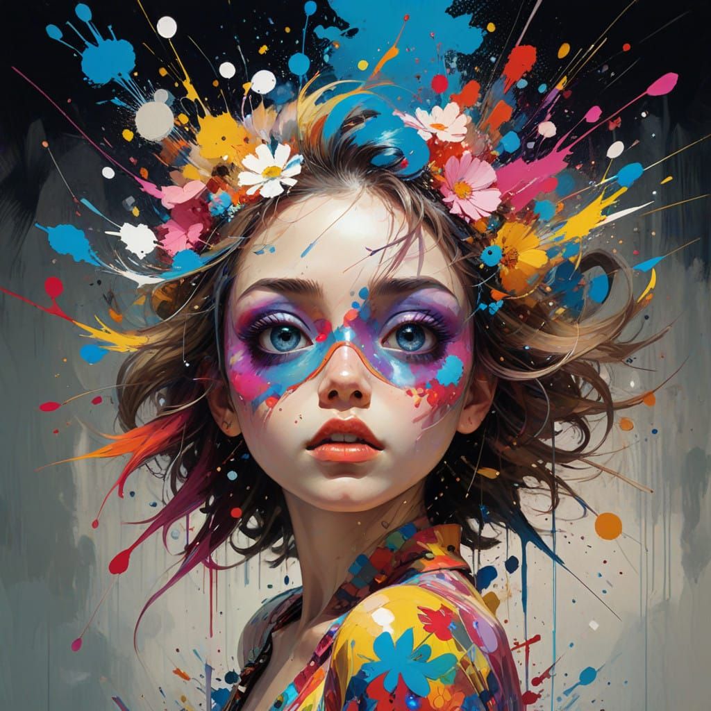 Vibrant Kaleidoscope Explosion in Dynamic Street Art Style