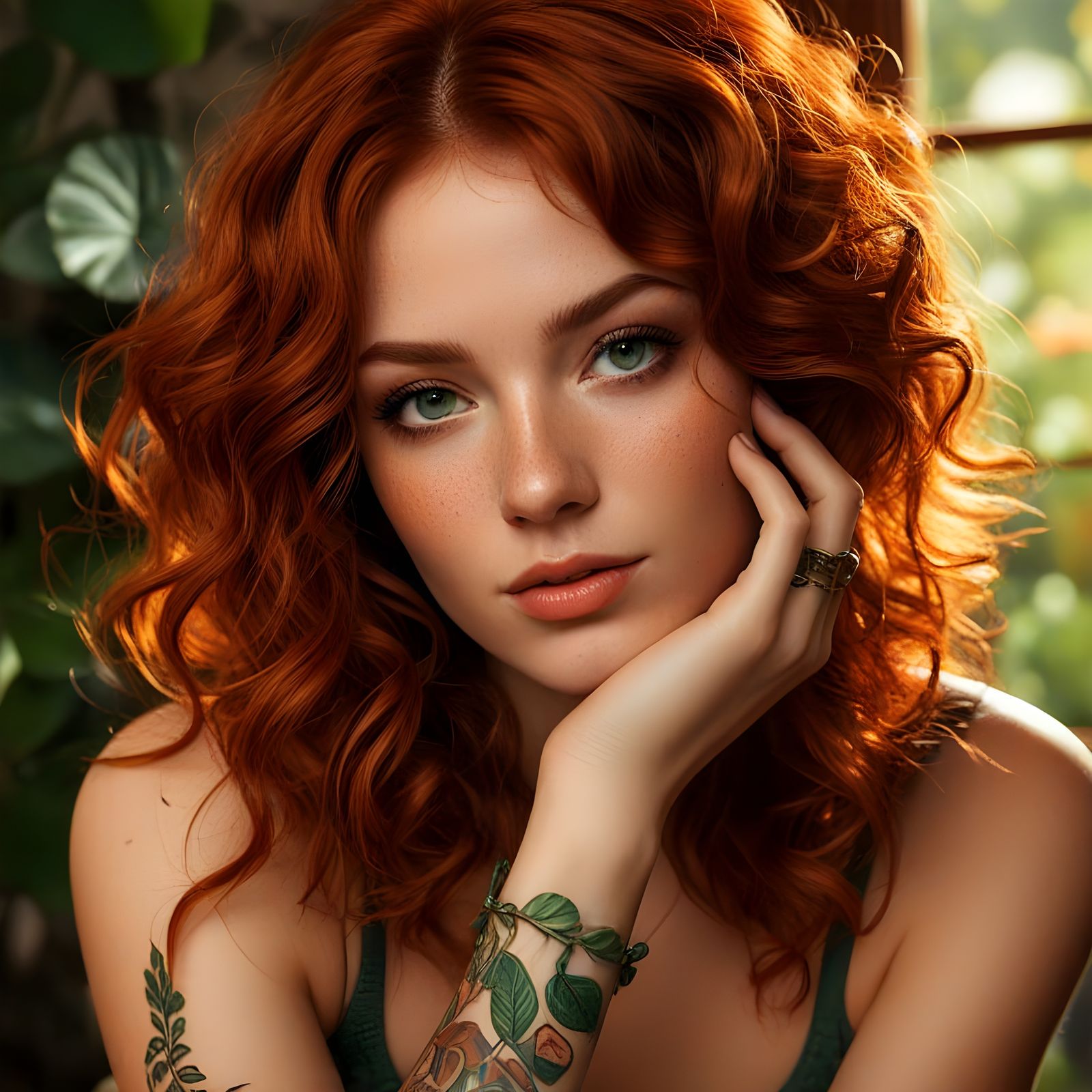 Enchanting Bohemian Tattoo Artist in 1970s Studio