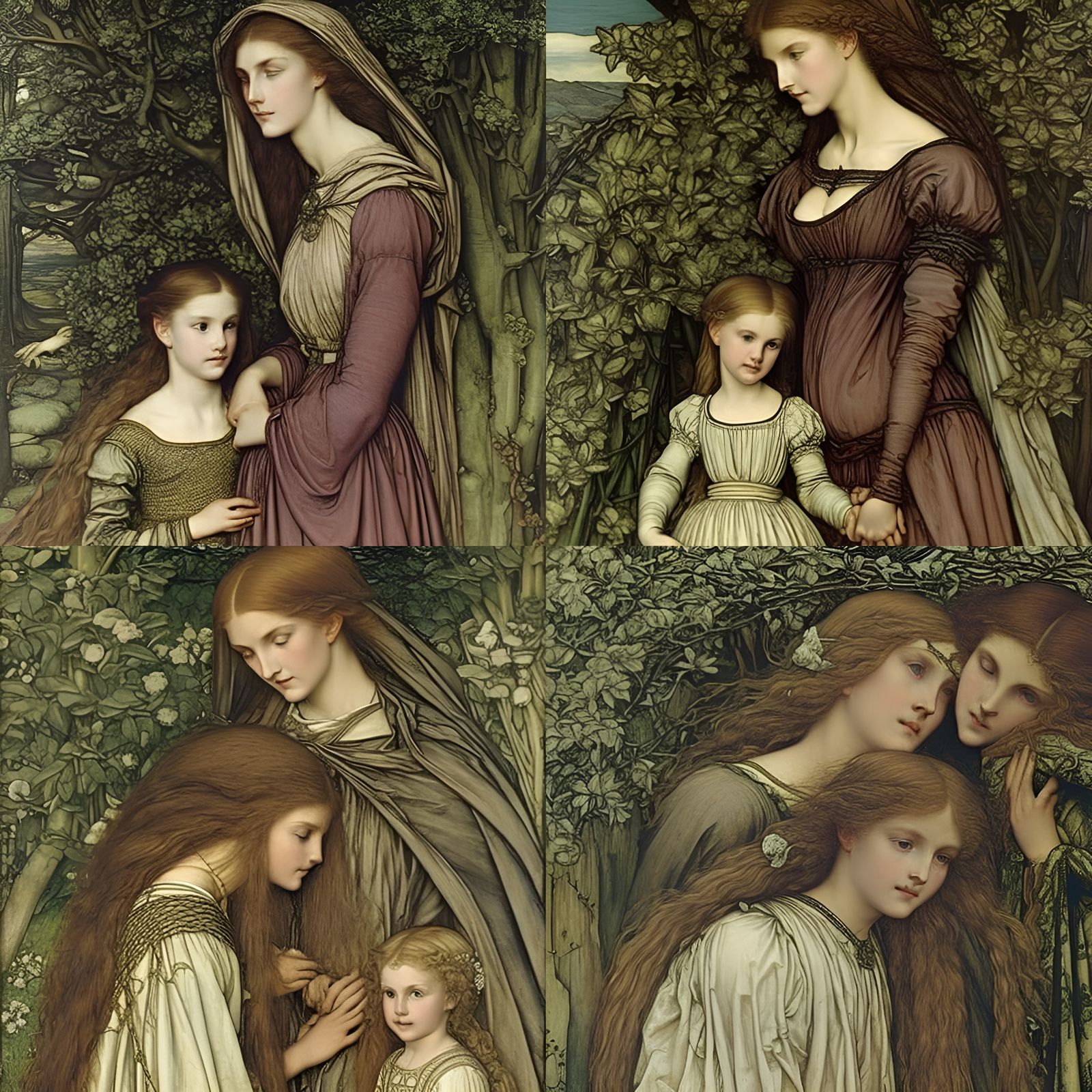 Mother and Daughter Fine Art Painting