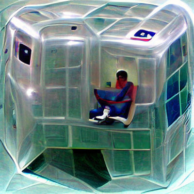 Cowboy in Cube: Minimalist Digital Art