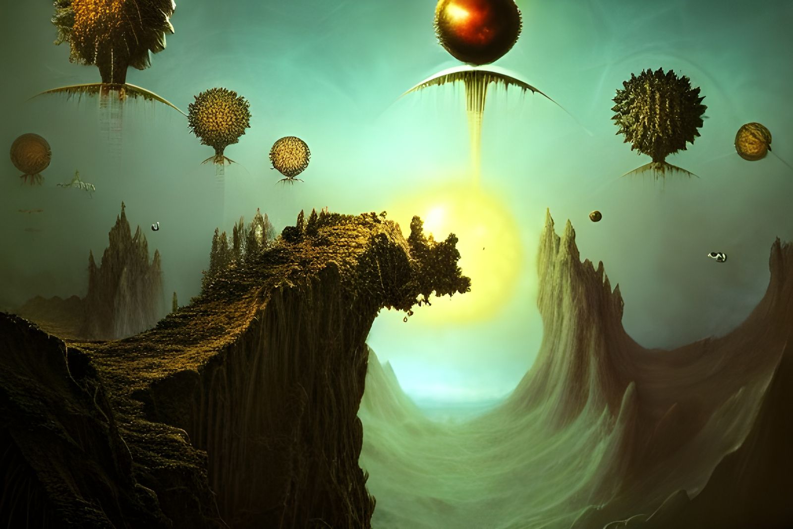 Alien Mandelbulb Landscape in Photorealistic Style