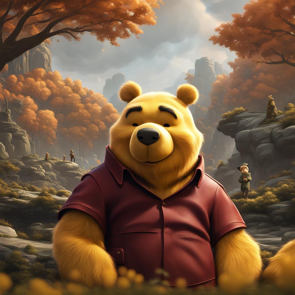 Xi Jinping as Winnie the Pooh: Detailed Matte Painting