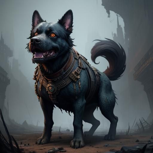 Dog Zombie: Detailed Fantasy Concept Art