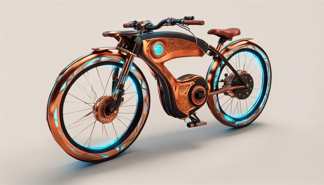 Futuristic Electric Bike with Art Nouveau Details