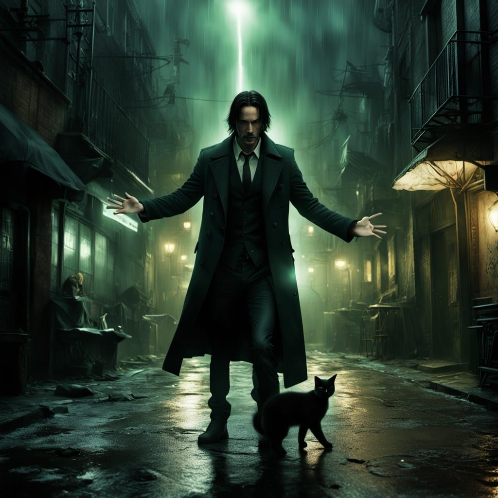 Keanu Reeves as Constantine Conjures Occult Symbol