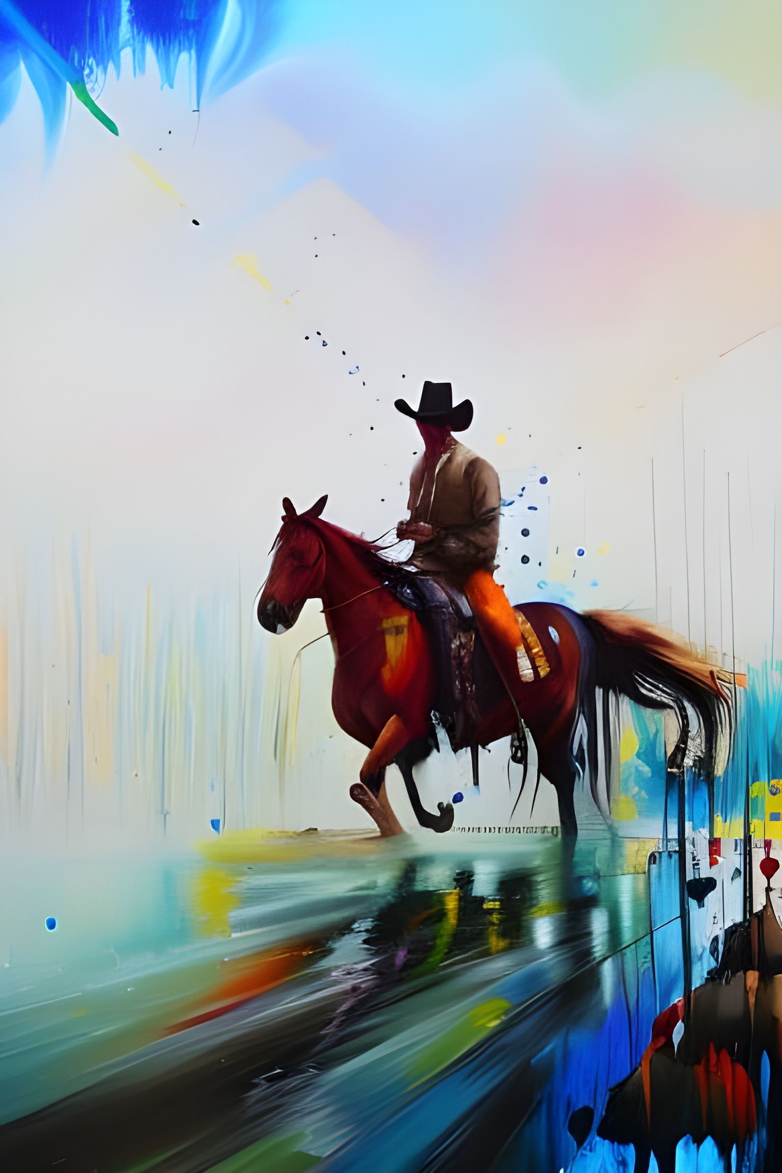 Cowboy Speedpainting in Wild West Impasto Style