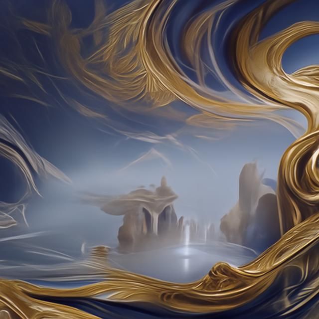 Swirling Marble Water in Rococo Hyperrealism Style