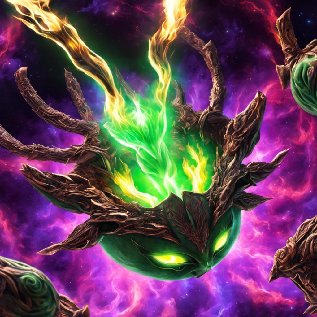 Fiery Astral Spirit in Hyperrealistic Style