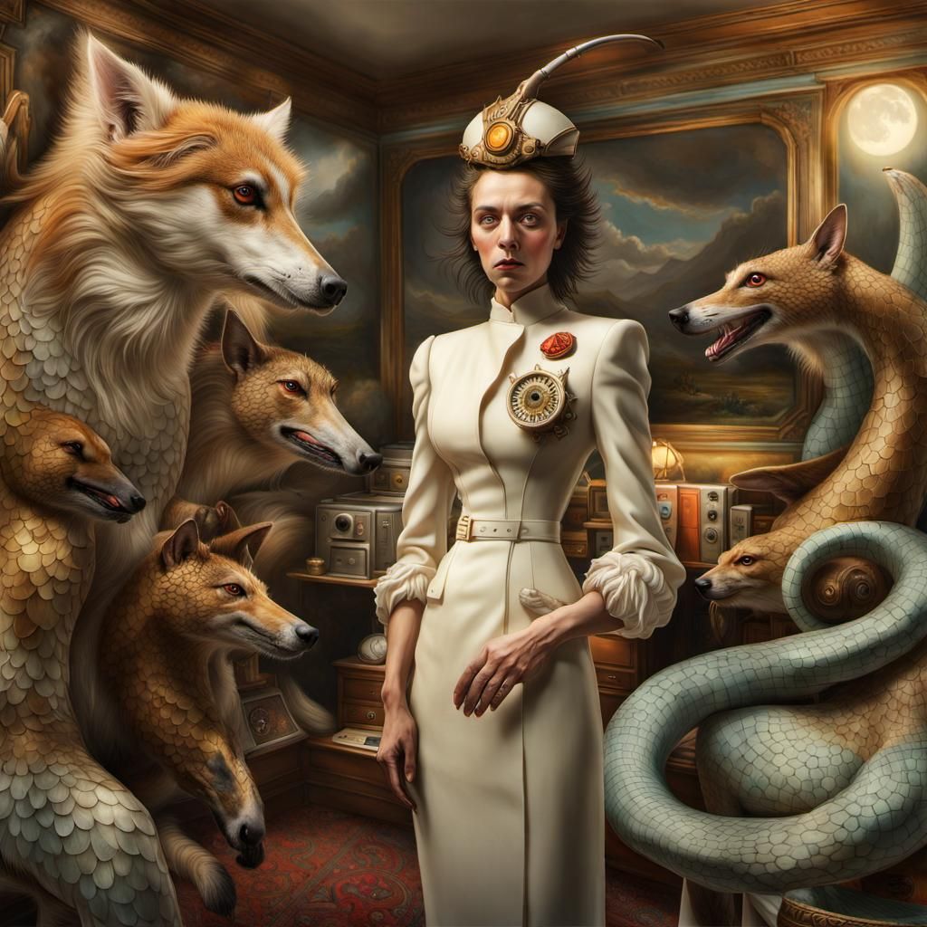 Surreal Rockets Ascend in a Magical Realism Style