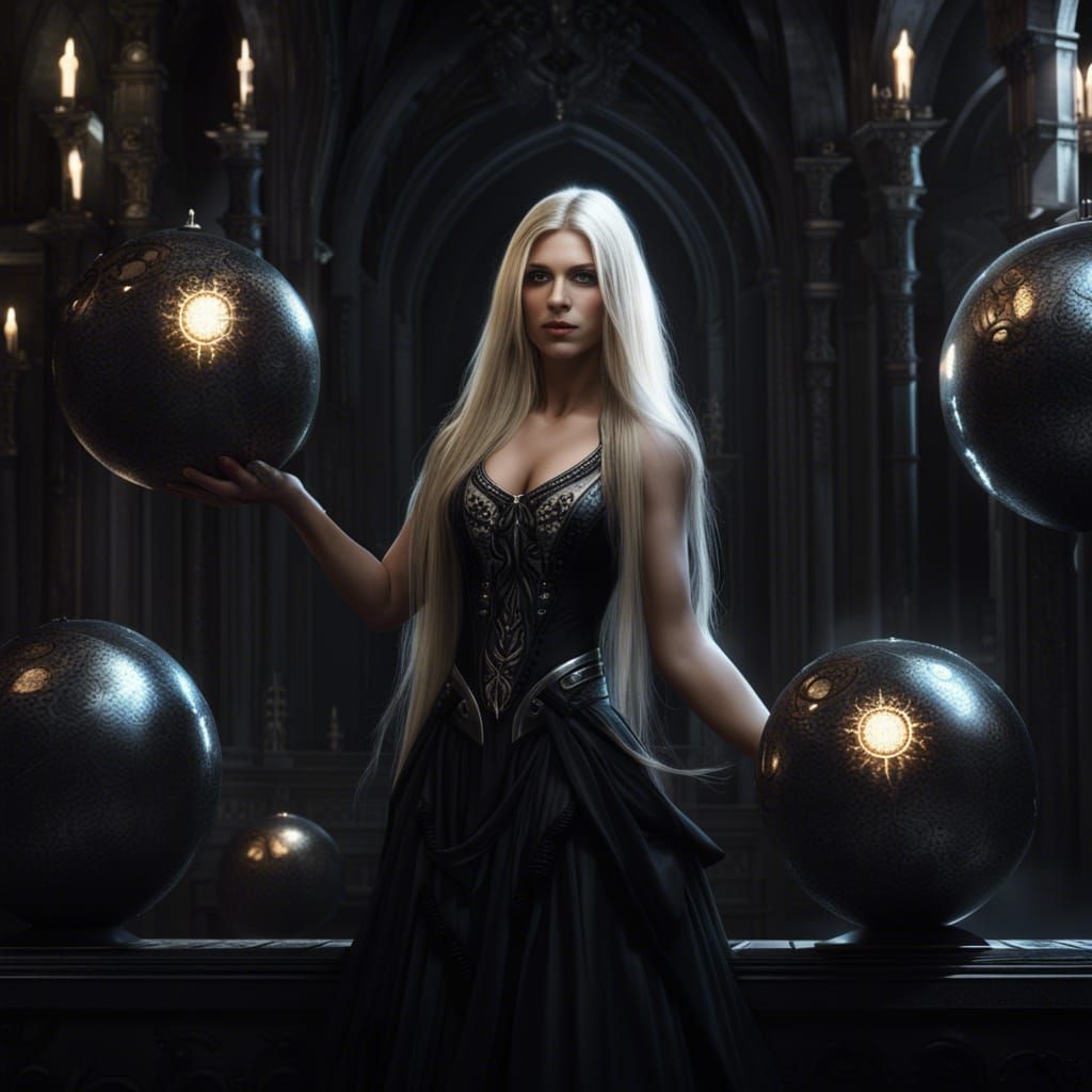 Elven Woman with Energy, Dark Fantasy Art