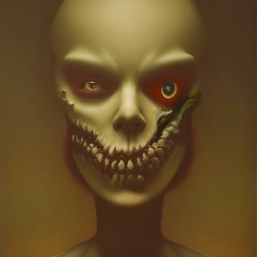 Nightmarish Surreal Horror with Intricate Details