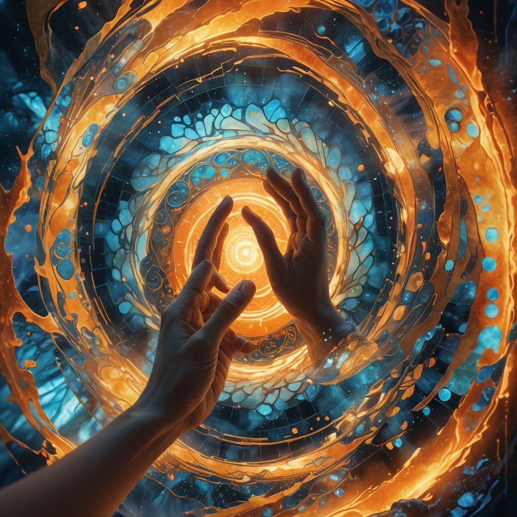 Ethereal Portal with Alcohol Ink Collage