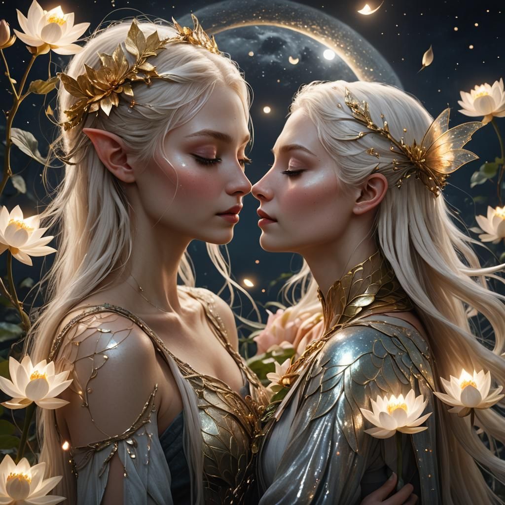 Fairy's Kiss: A Romantic Fantasy Scene