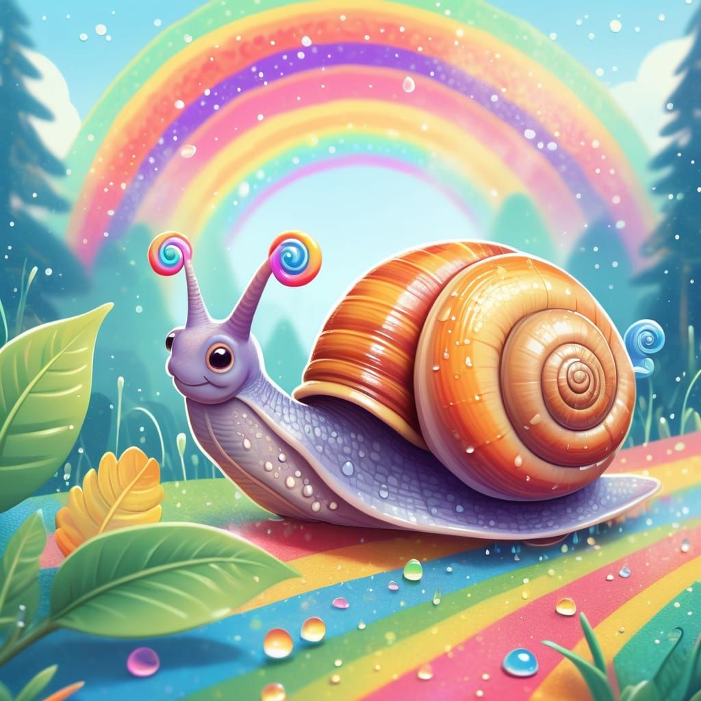 Rainbow Trail: A Whimsical Children's Book Illustration