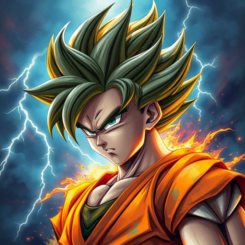 Super Saiyan Warrior in Turbulent Storm