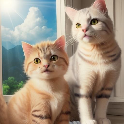 Cats in Divine Sunshine Beams