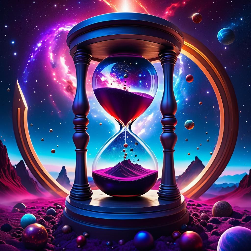 Cosmic Hourglass Filled with Stars and Planets