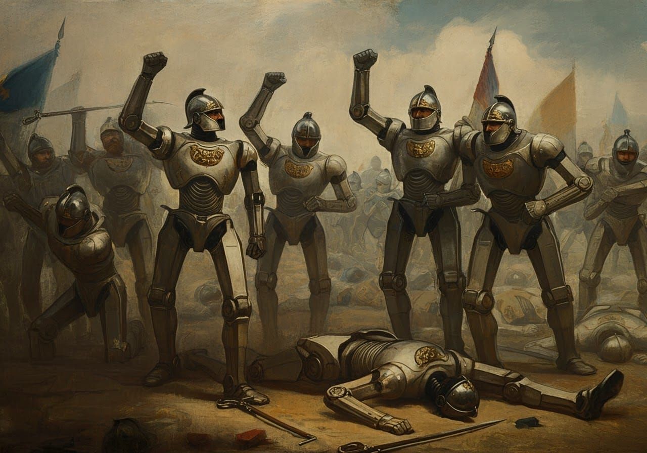 Mechanoid Warriors Reimagine Copley's Death of Major Peirson