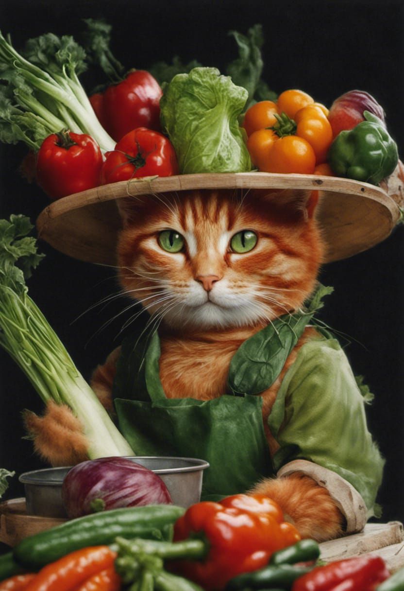 Cat greengrocers at the farmers' market #2