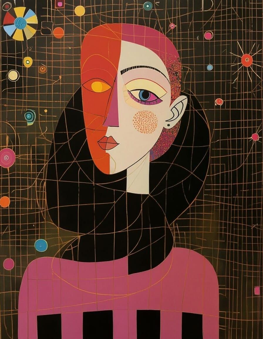 Abstract Art With Complementary Colors and Fine Details