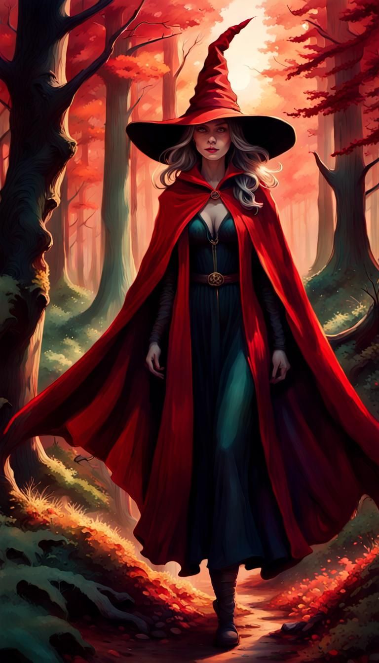 Enchanting Forest Witch in Fantasy Art Style