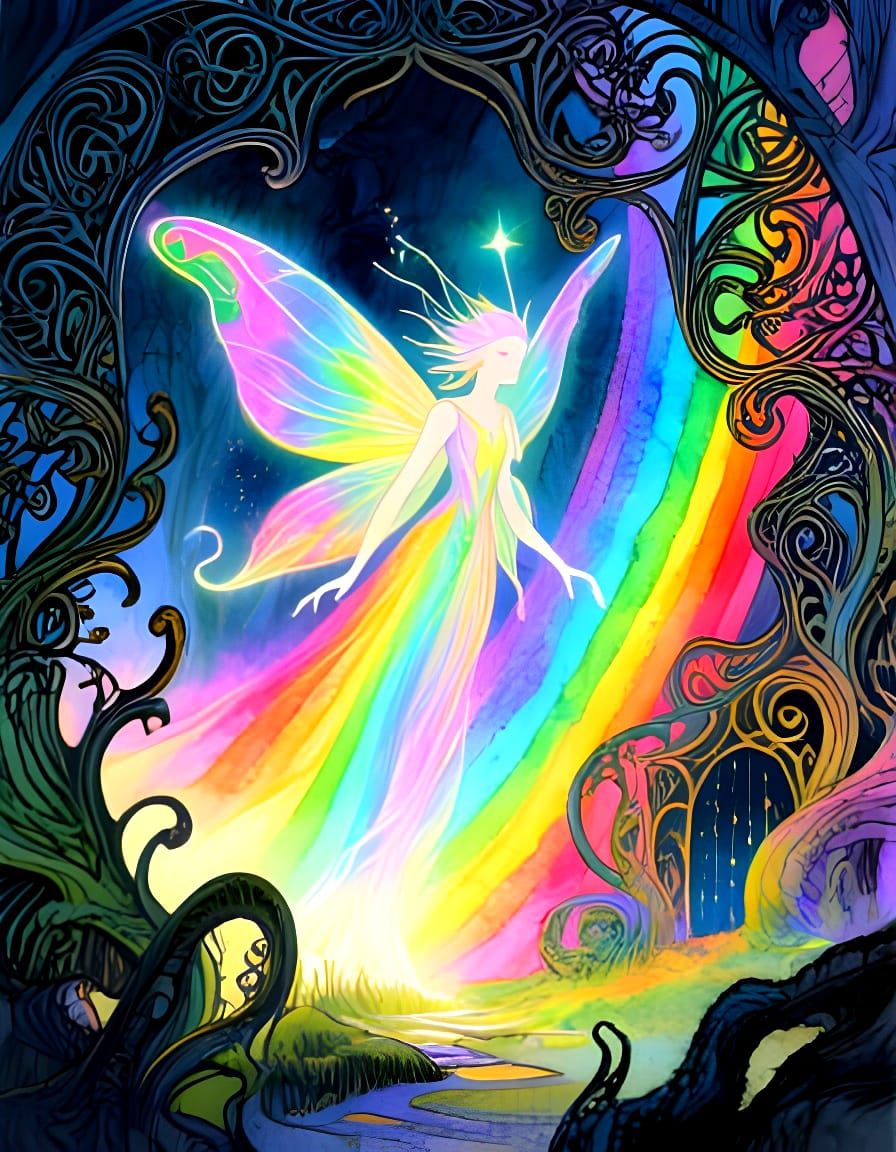 Magical Fairy Realm in Rainbow Colors