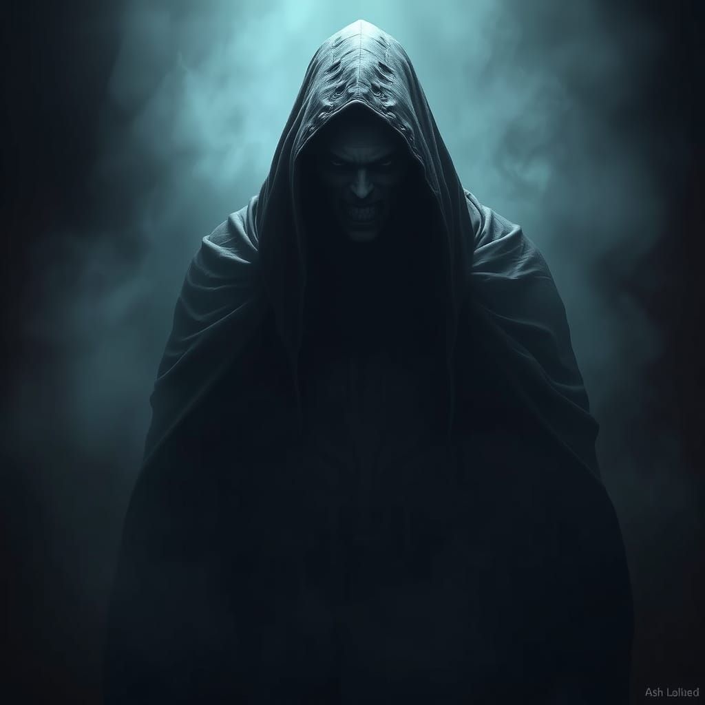 Ominous Shadow Figure in Dark Gothic Style