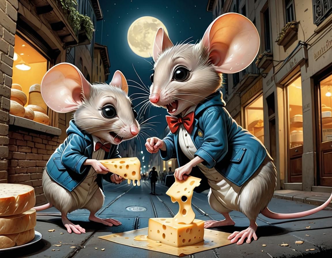 Mice in a City: Comic Book Style Illustration