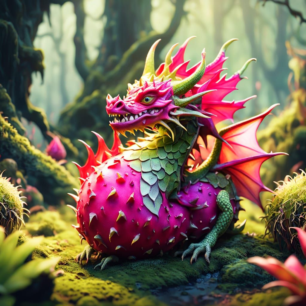 Enchanted Dragon Fruit Realm in Soft Focus