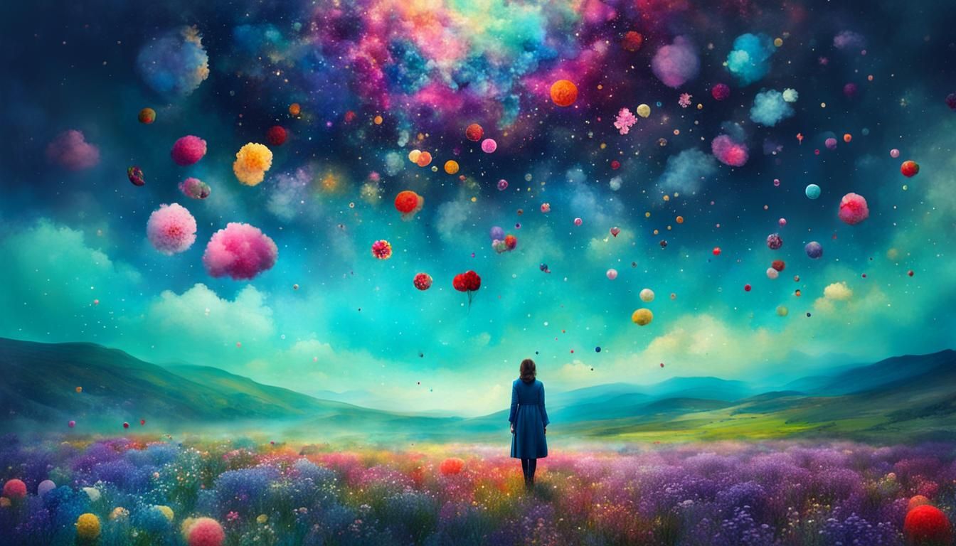 Kaleidoscopic Surreal Landscape in Painterly Style