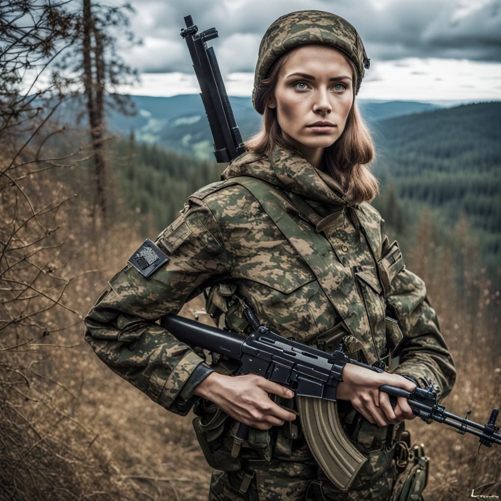Ukrainian Soldier on Frontlines, Cinematic Style