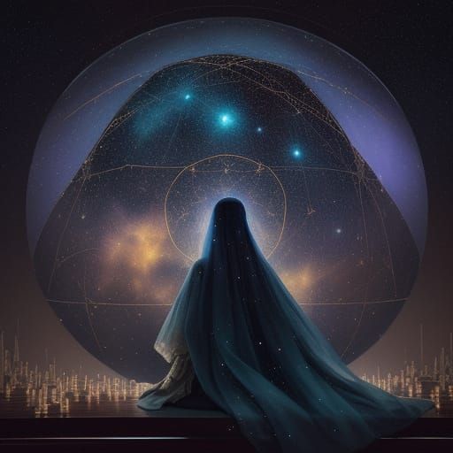 Astronomer in Grand Observatory Under Celestial Glow