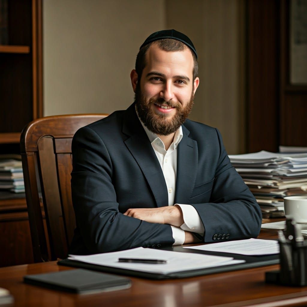 Orthodox Hasidic Man Finds Contentment in Traditional Attire